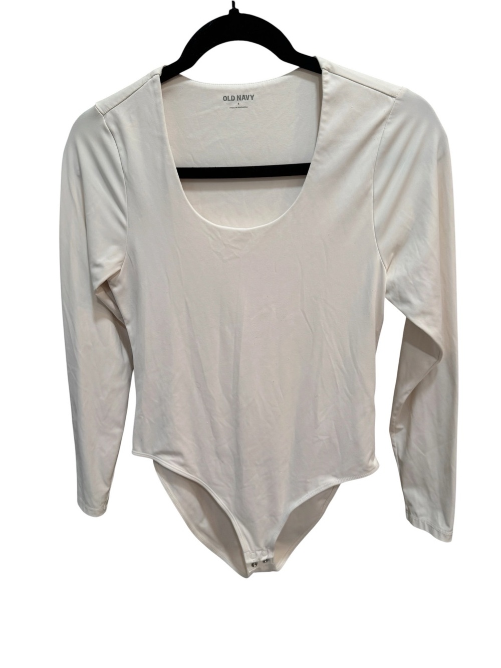 Old Navy Ivory Long Sleeve One Piece Body Suit Womens Size Small Soft Flattering